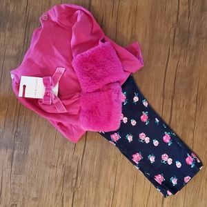 Janie and Jack floral pants & pink top